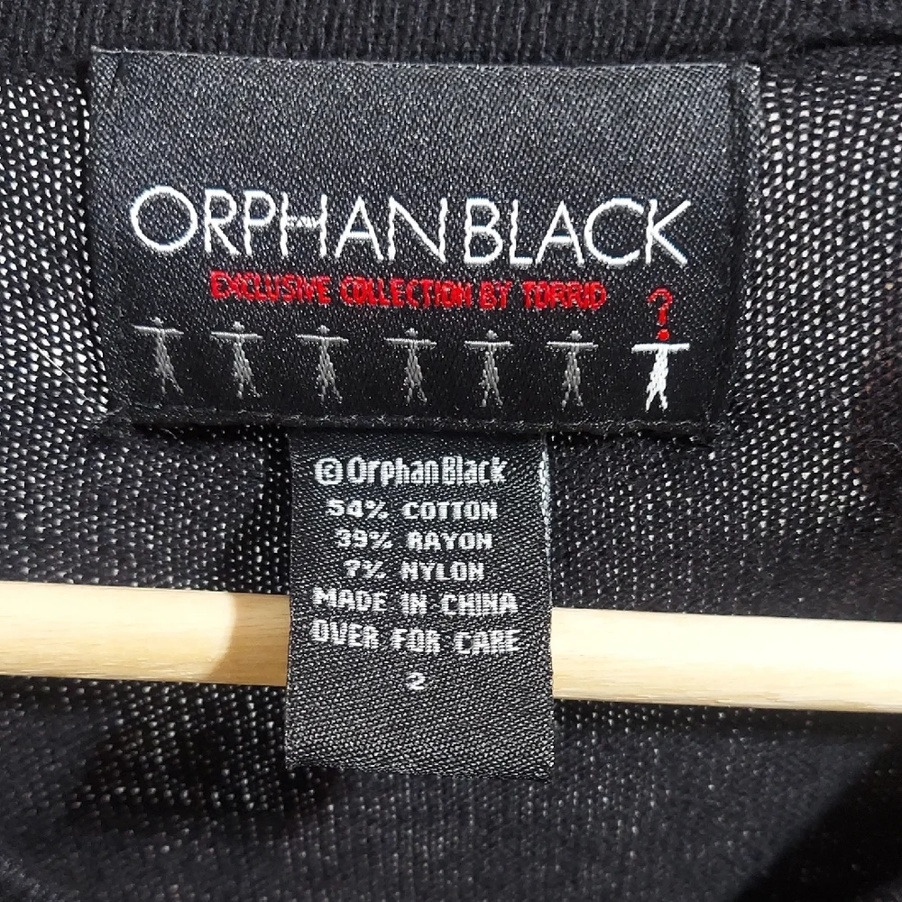 Orphan Black Alison Hendrix Pink Gun Embroidered Black Button Down Cardigan 2X - Picture 3 of 5
